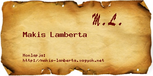 Makis Lamberta névjegykártya